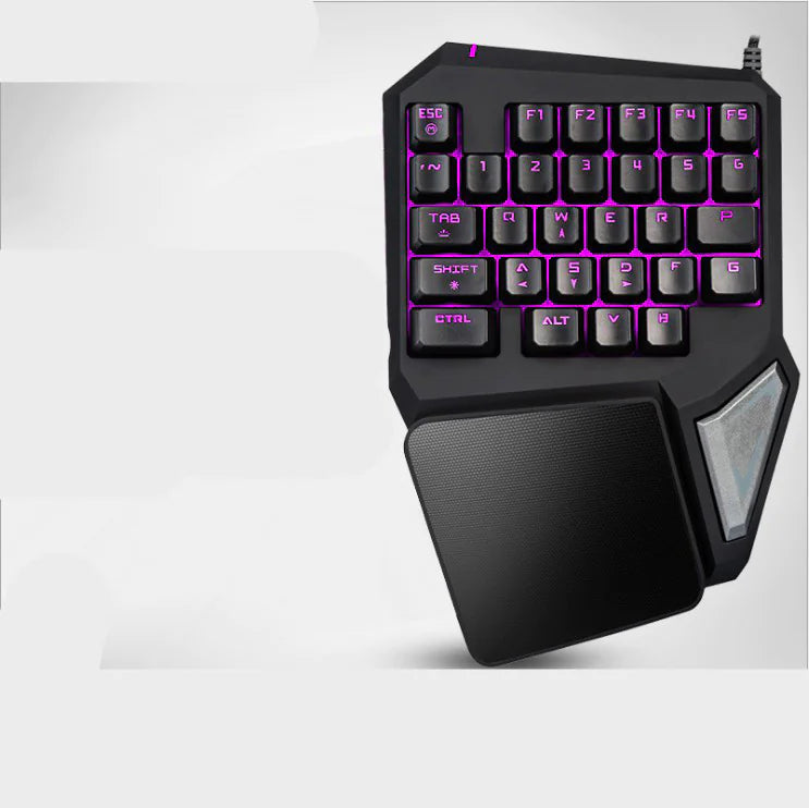 One-Handed Gaming Keyboard - RGB Mechanical Keypad with Mouse