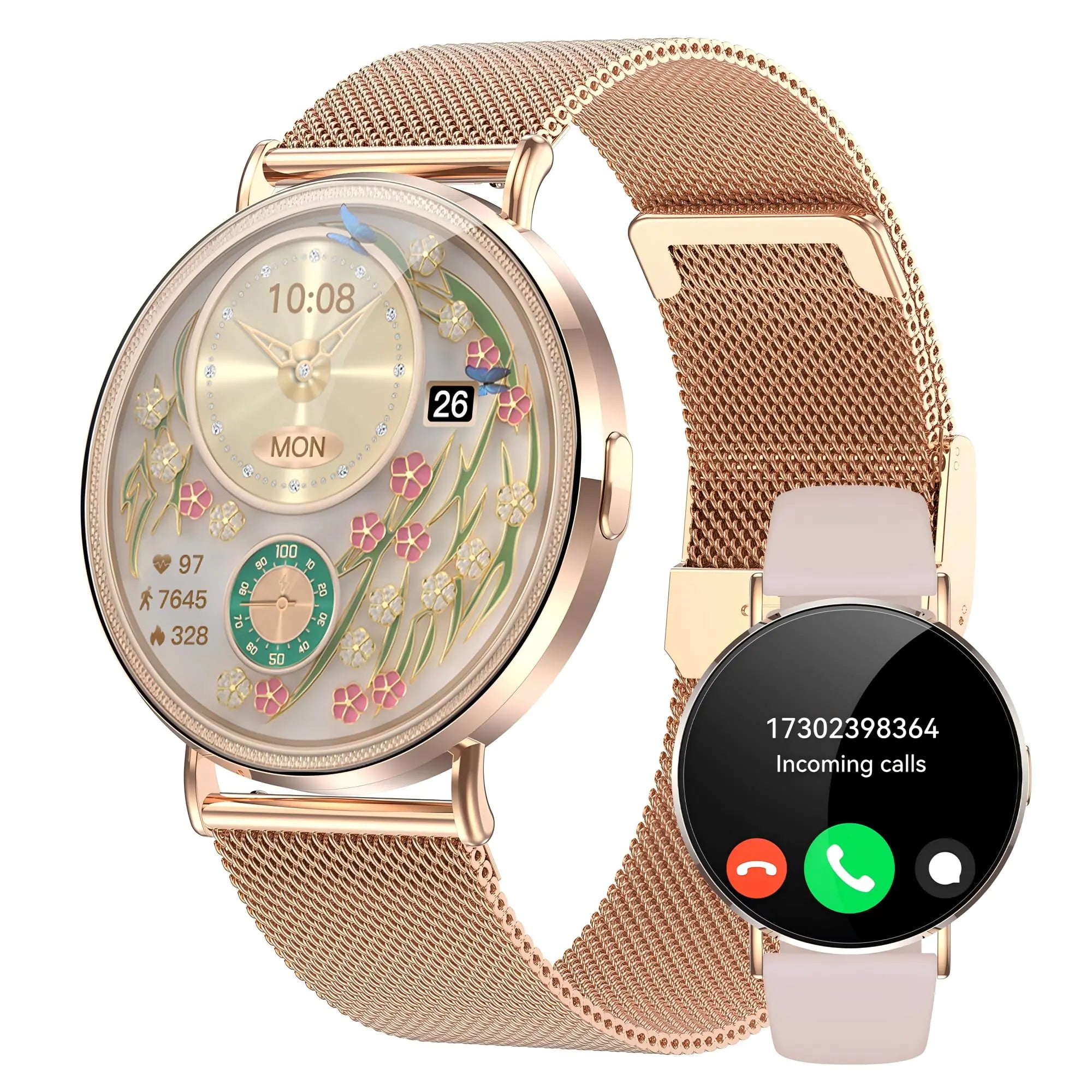 Smart Watch for Women - 1.32" AMOLED Display with Bluetooth Calling