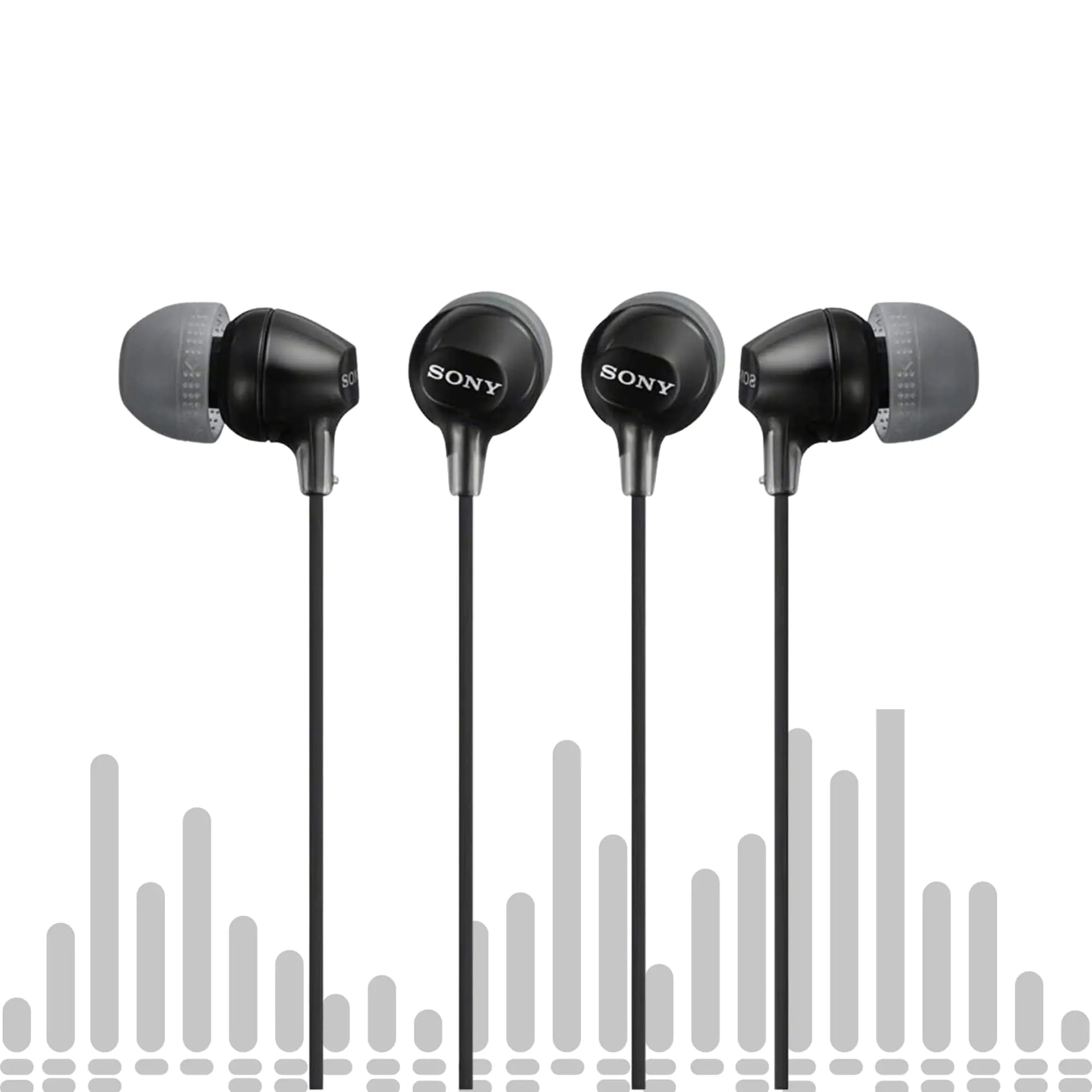 Sony MDR-EX15LP EX Series In-Ear Earbud Headphones (Black 2-pack) Bundle (2 Items)