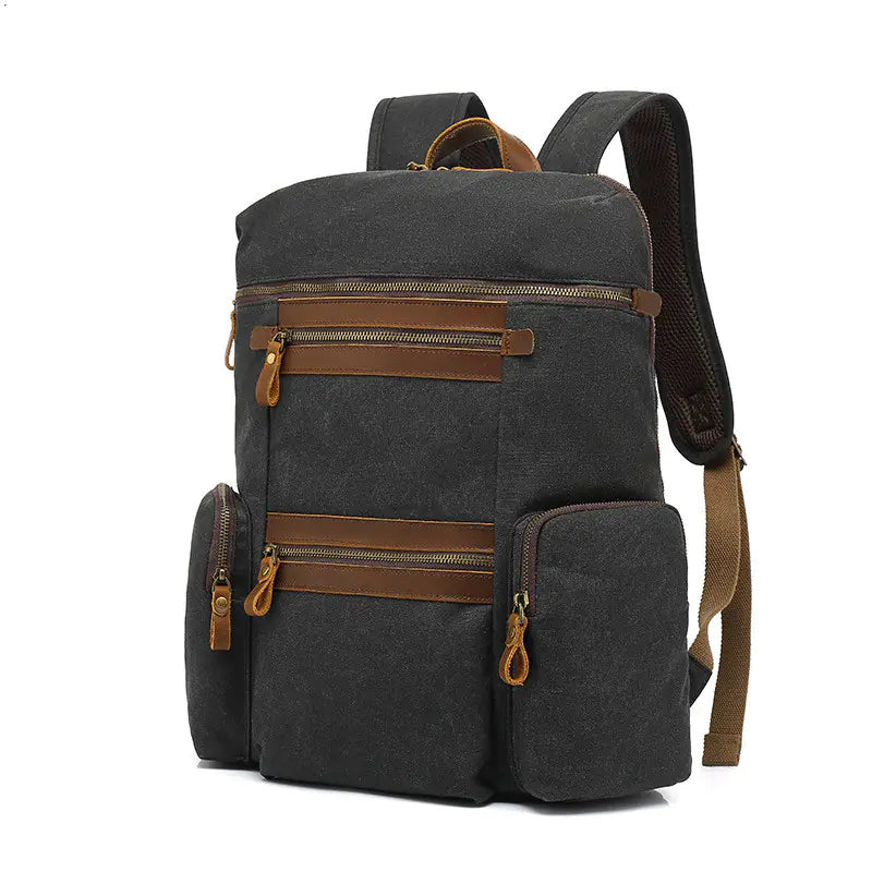 Waxed Canvas Laptop Bag - Waterproof Travel Briefcase