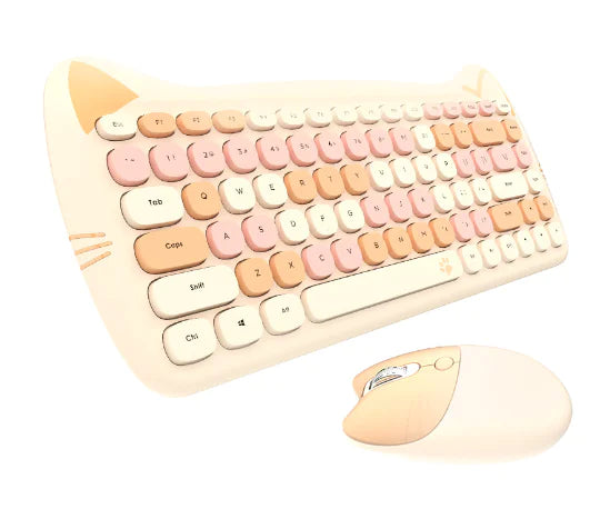 Wireless Keyboard and Mouse Combo - 2.4GHz Ergonomic Set