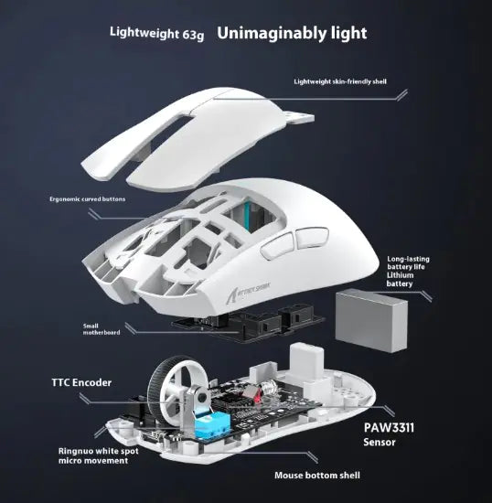 X11 Ultra-Lightweight Gaming Mouse - Honeycomb Design
