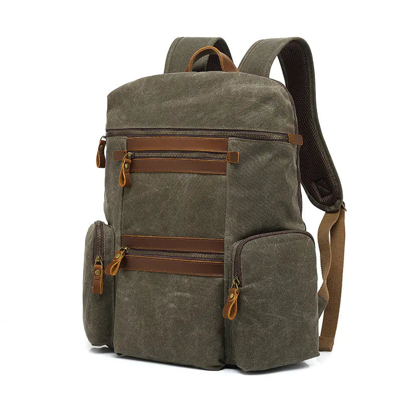 Waxed Canvas Laptop Bag - Waterproof Travel Briefcase