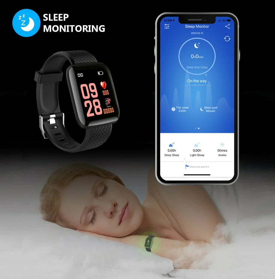 Smart Waterproof Fitness Watch and Bracelet Combo - 2-in-1 Activity Tracker Set