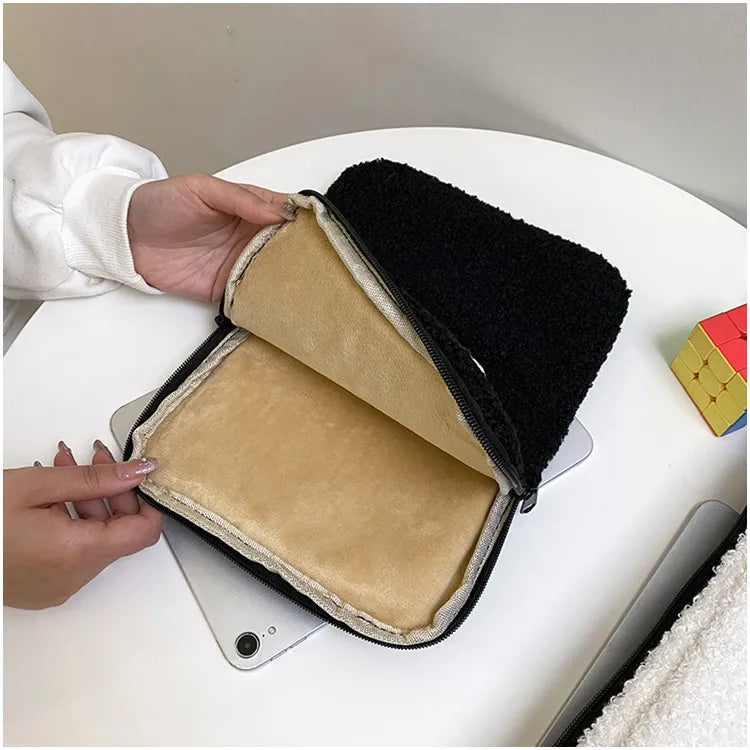 Plush Tablet Sleeve - Soft Protective Case for iPad & Laptops