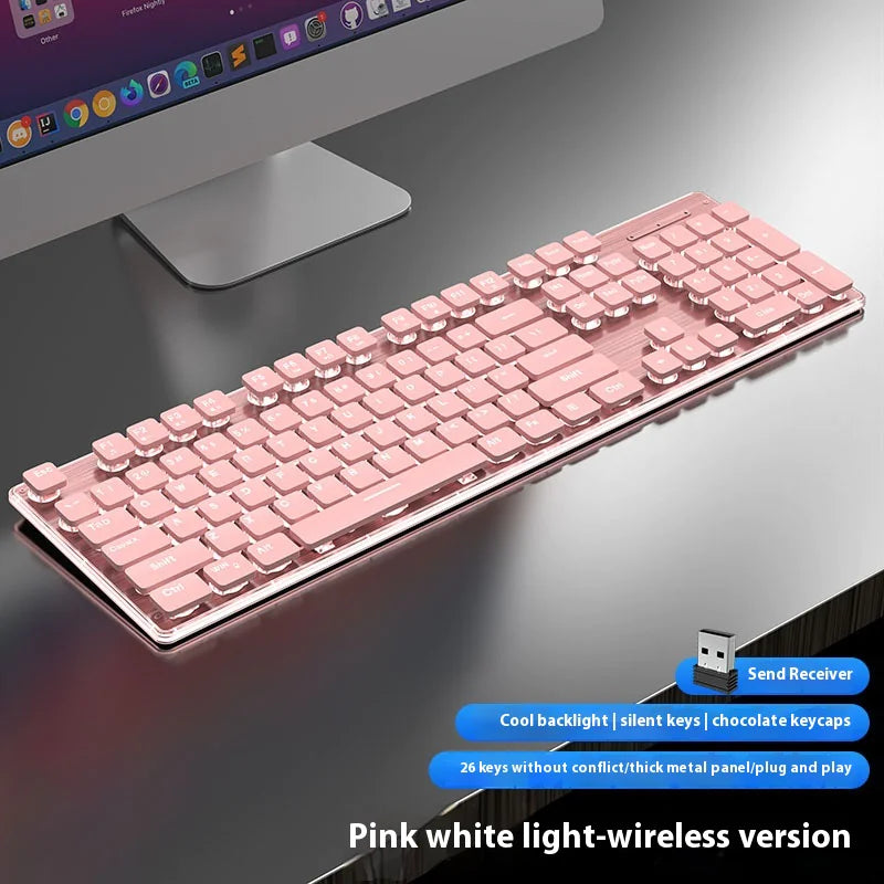 Silent Bluetooth Keyboard - Wireless Mute Keys for Quiet Typing