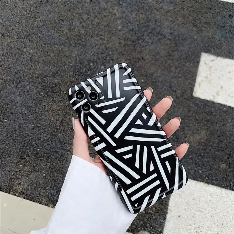 Personalized Striped Silicone Phone Case