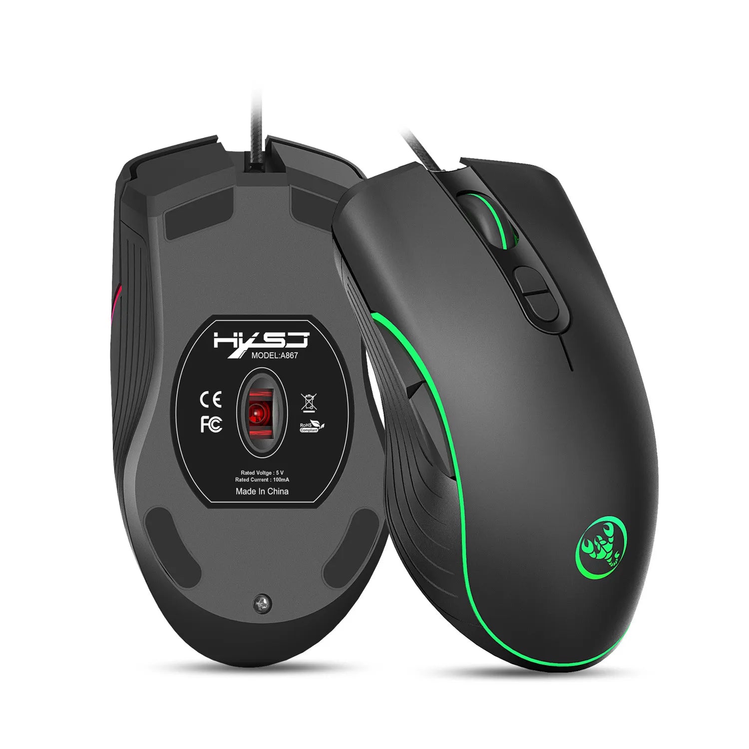 RGB Wired Gaming Mouse - Glowing LED with High Precision