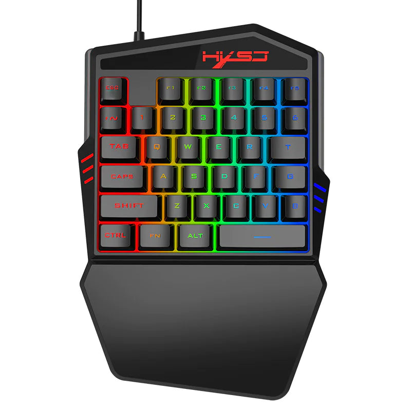 One-Handed Gaming Keyboard - RGB Mechanical Keypad with Mouse
