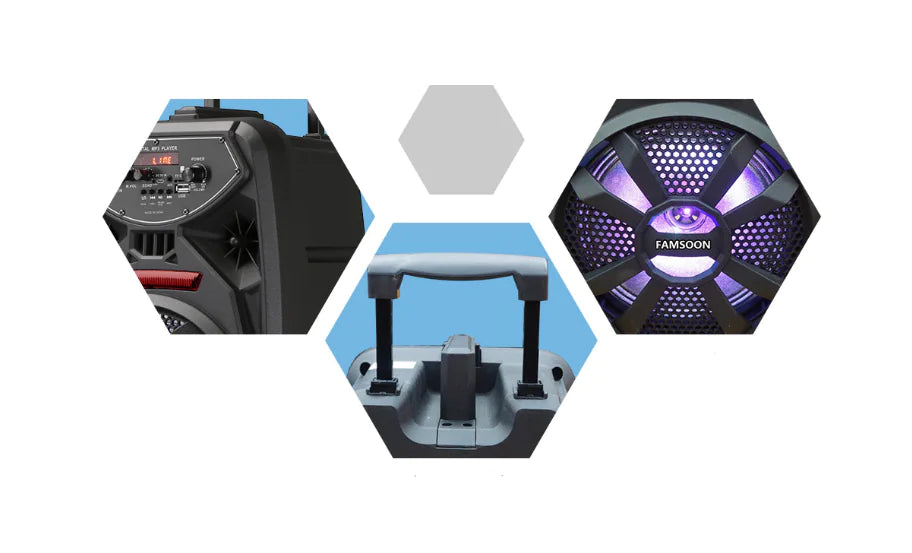 Outdoor Bluetooth Speaker - 8-Inch Portable with Powerful Bass