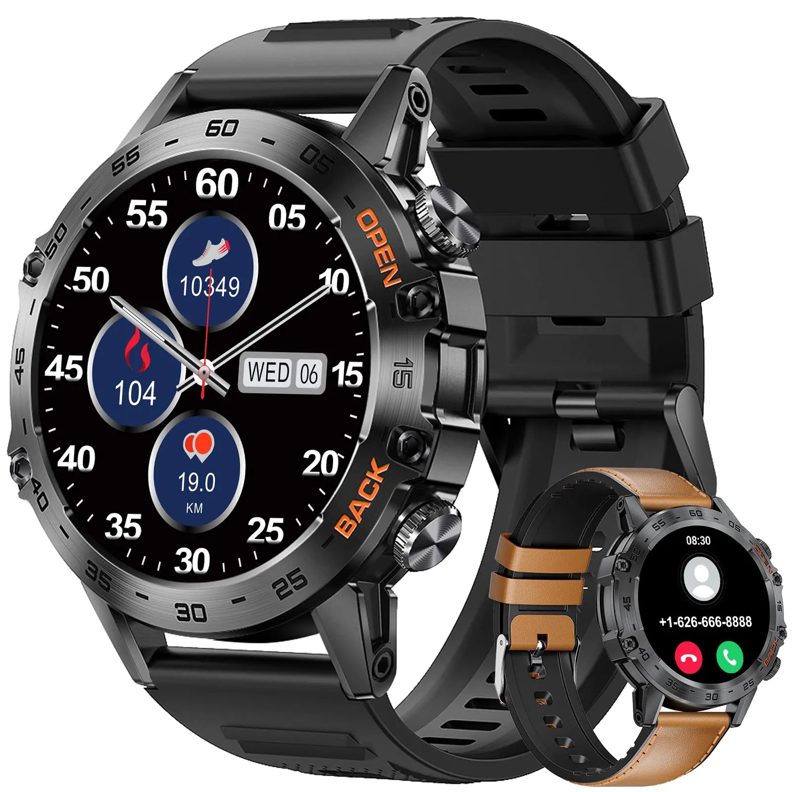 SUNKTA Military Smartwatch - 120 Sports Modes 5ATM Waterproof 1.39" HD Tactical Watch