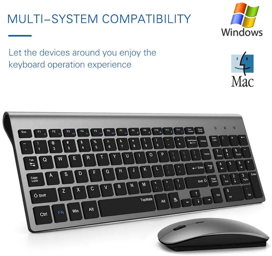 Wireless Ergonomic Keyboard and Mouse Set - Comfort Combo