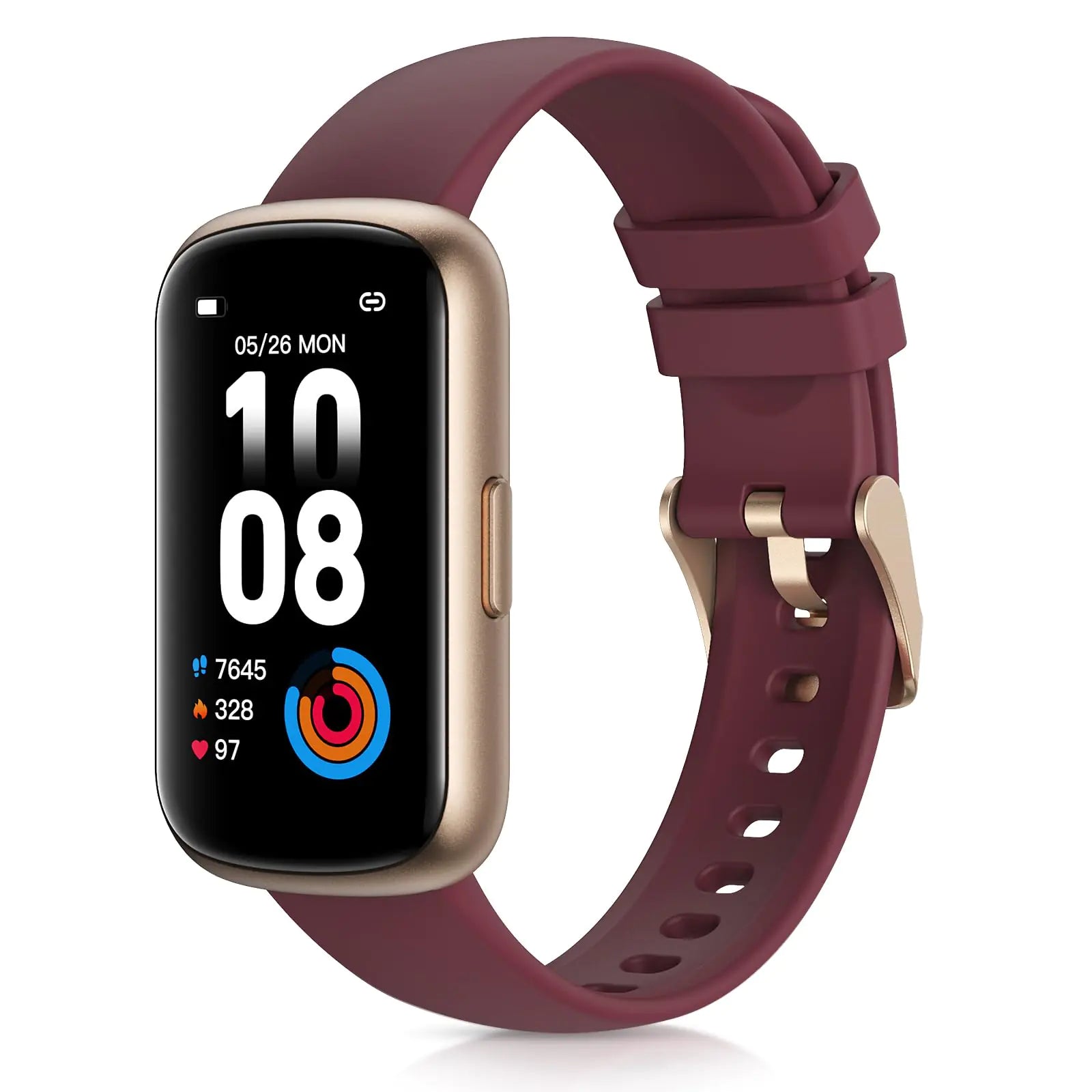 TIFOZEN Fitness Tracker - 24/7 Heart Rate Blood Oxygen Monitor 3ATM (Wine Red)