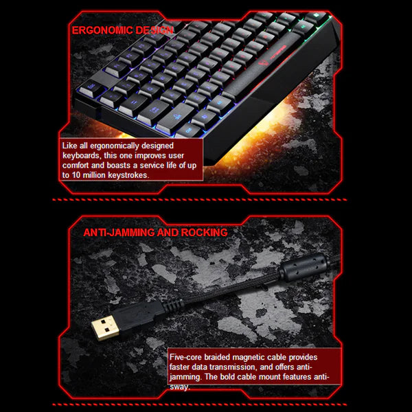 Waterproof Gaming Keyboard - K70 RGB Backlit Mechanical Feel