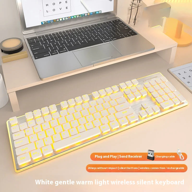 Silent Bluetooth Keyboard - Wireless Mute Keys for Quiet Typing