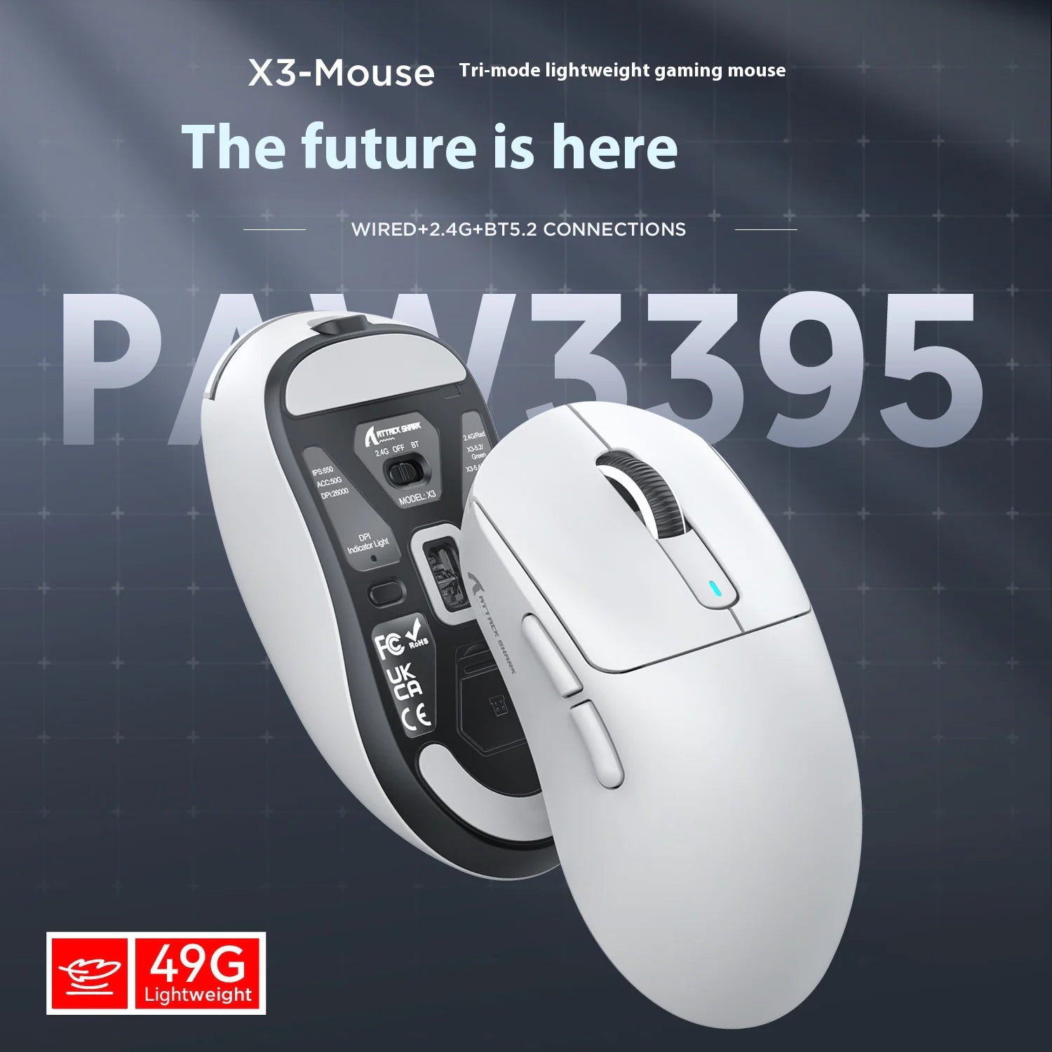 Rechargeable Wireless Mouse - Eco-Friendly with USB-C Charging