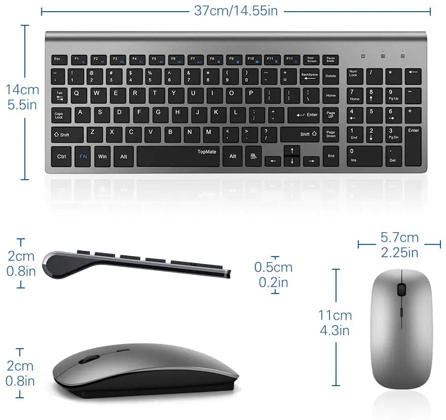 Wireless Ergonomic Keyboard and Mouse Set - Comfort Combo