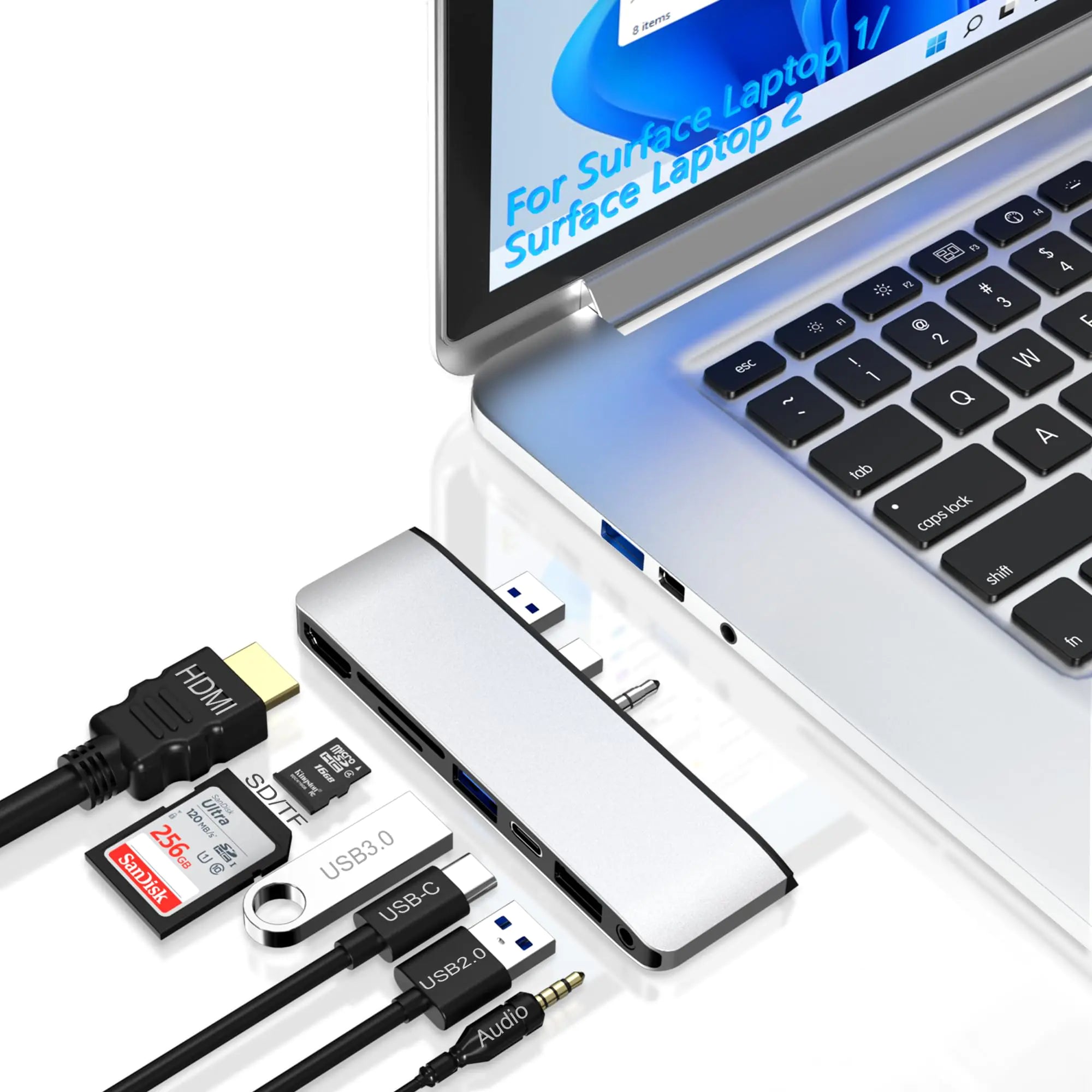 Surface Laptop 2 Accessories Surface Laptop 2 Docking Station with 4K HDMI USB 3.0 USB 2.0 USB C SD/TF Card Slot 3.5mm Audio Port Surface Laptop 2 USB Hub Only for Surface Laptop 1/2