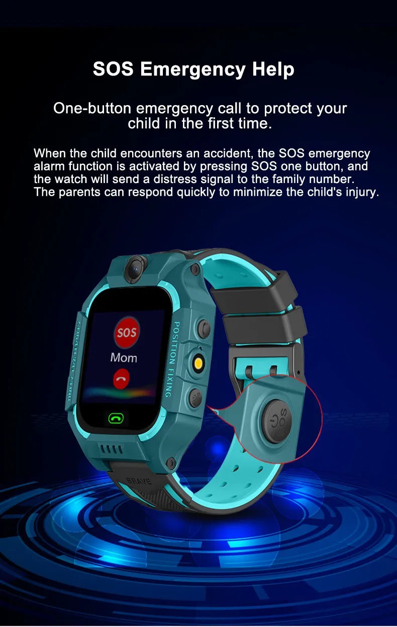 Kids Smart Watch with GPS Tracker - Waterproof Safety Watch for Children