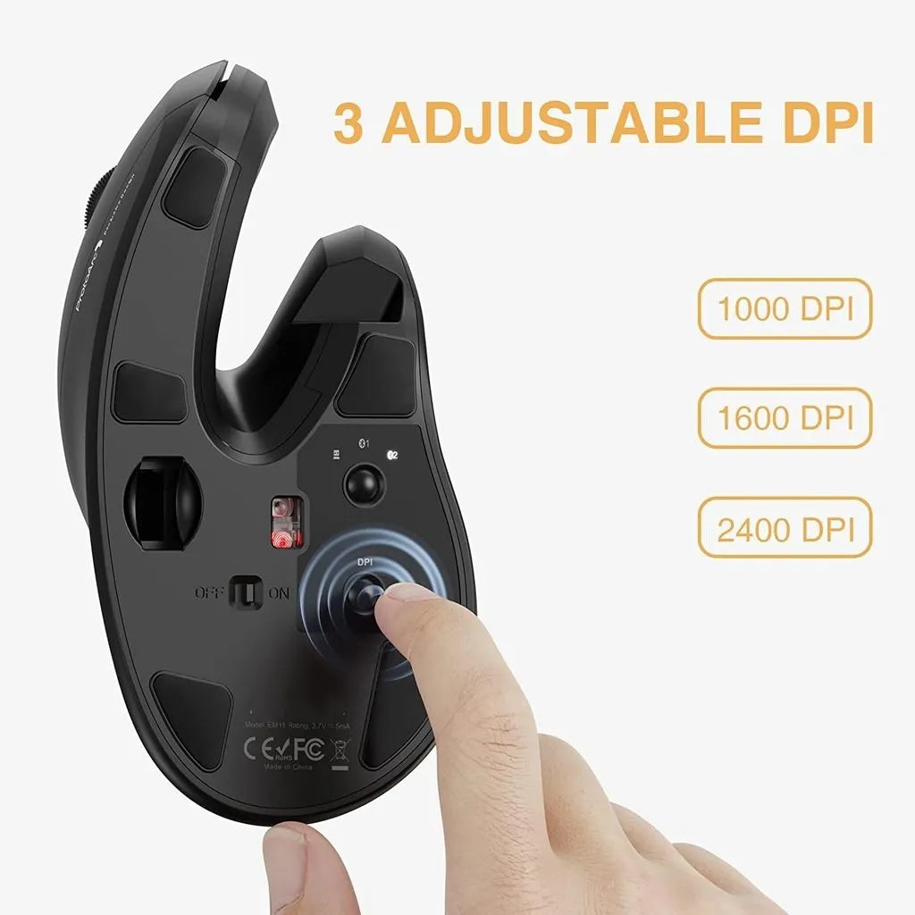 Rechargeable Vertical Mouse - Ergonomic Wireless Design