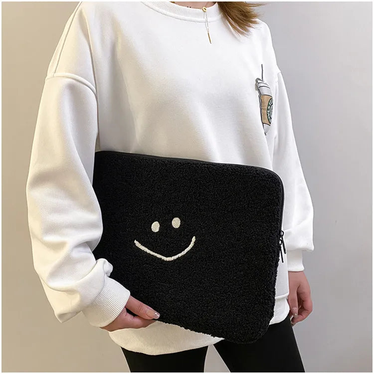 Plush Tablet Sleeve - Soft Protective Case for iPad & Laptops