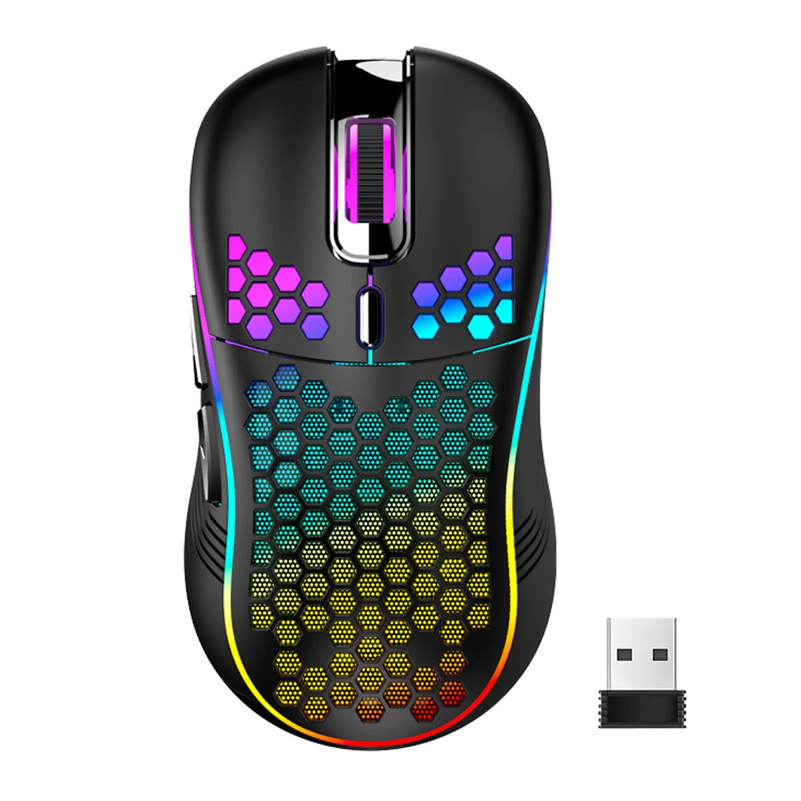 Lightweight Gaming Mouse - Honeycomb Shell with RGB Lighting