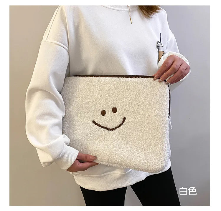 Plush Tablet Sleeve - Soft Protective Case for iPad & Laptops