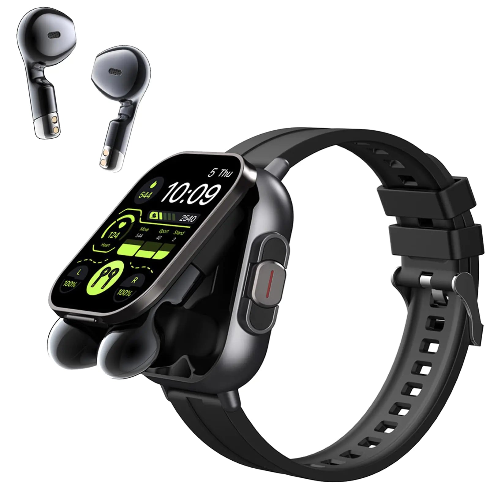 Denash Smart Watch with Earbuds 2.01" - 2-in-1 Fitness Tracker & TWS Earbuds