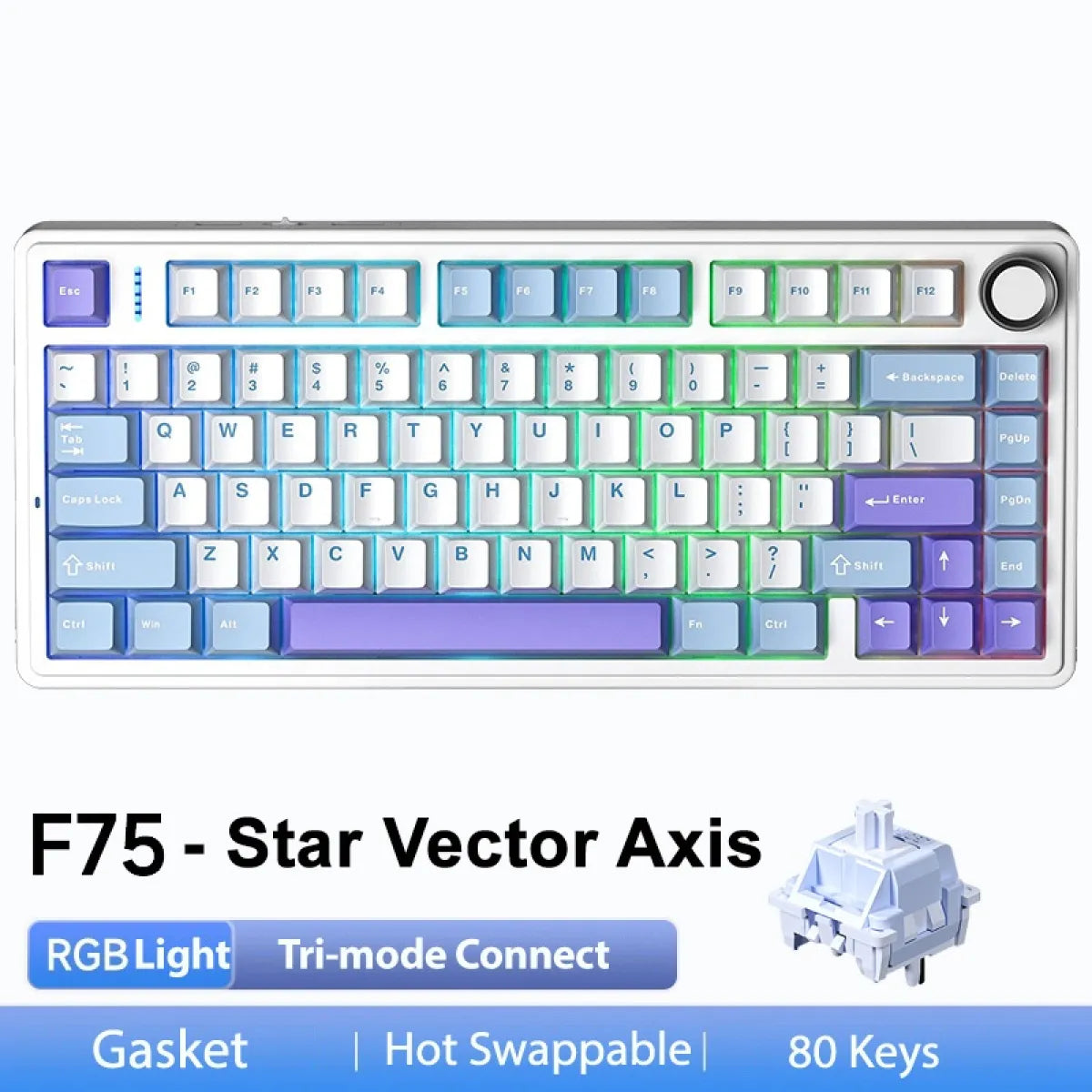 Wireless Mechanical Keyboard - 3-Mode Bluetooth & 2.4GHz