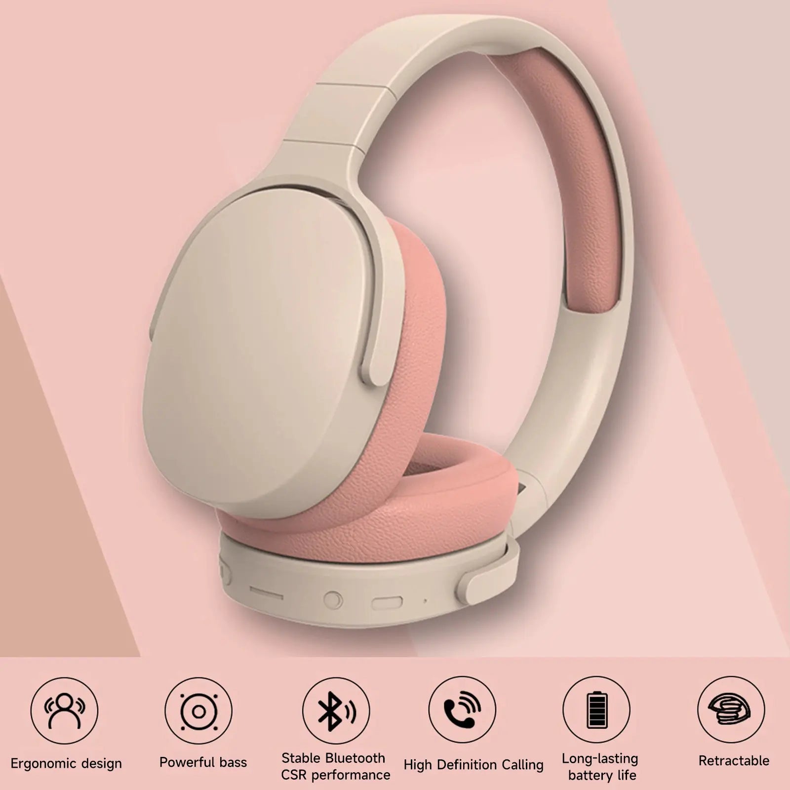 Noise-Canceling Headphones - Foldable Wireless Bluetooth 5.1