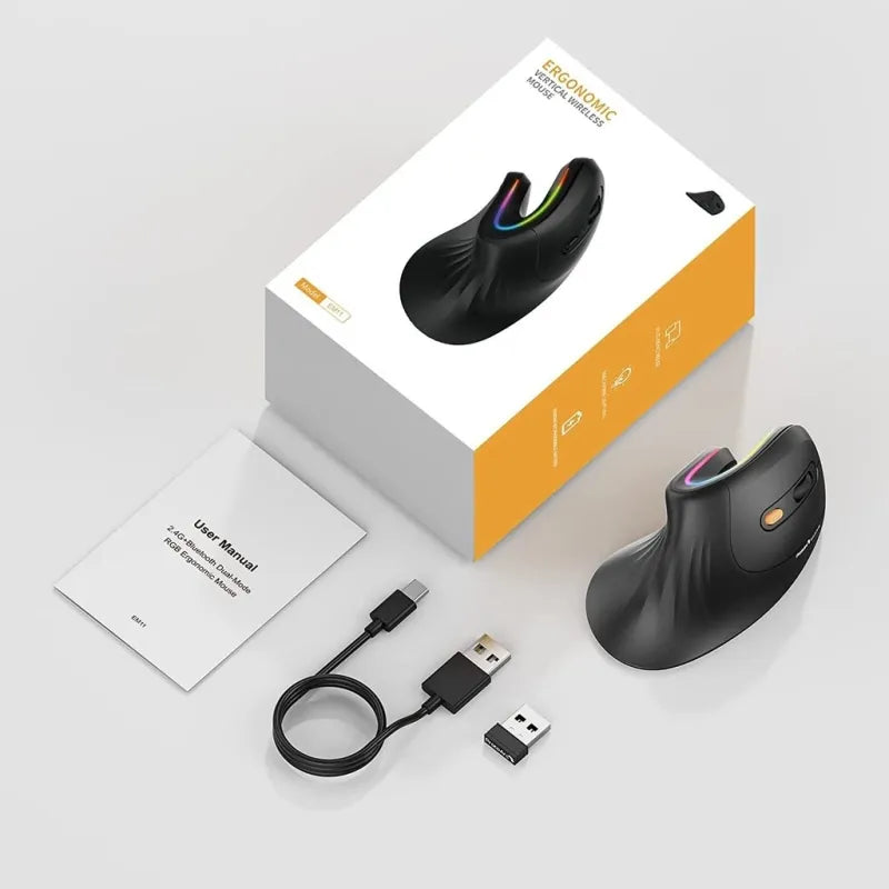 Rechargeable Vertical Mouse - Ergonomic Wireless Design