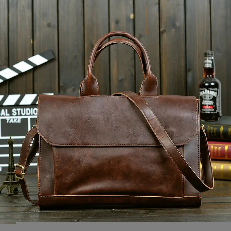 Crossbody Laptop Briefcase - Convertible Shoulder Bag