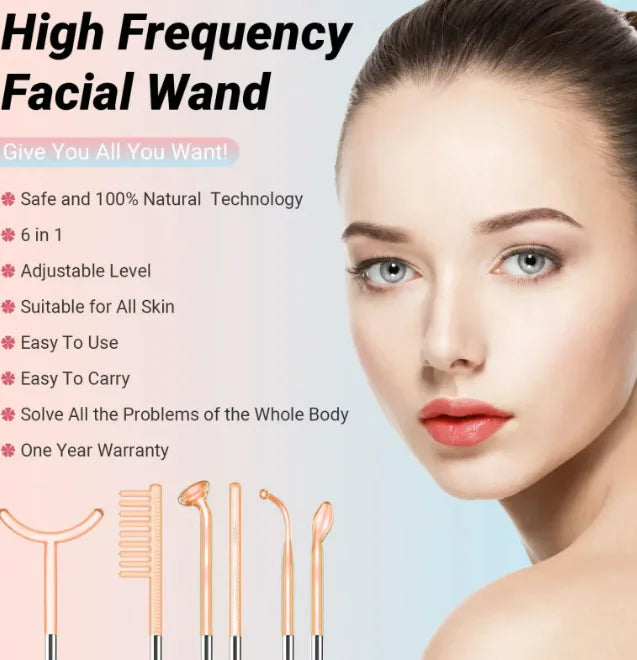 High Frequency Skin Therapy Wand - Professional Beauty Tool