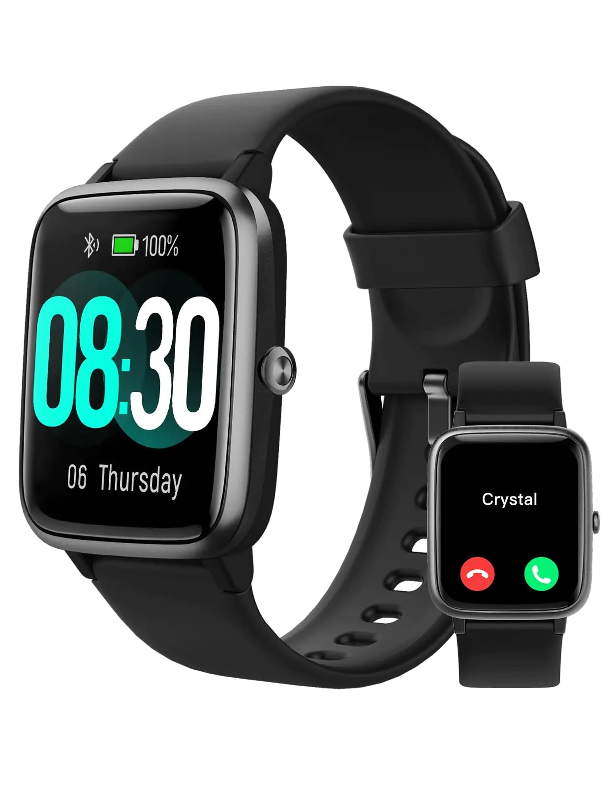 GRV Smart Watch - Bluetooth Calling Fitness Tracker (Black)