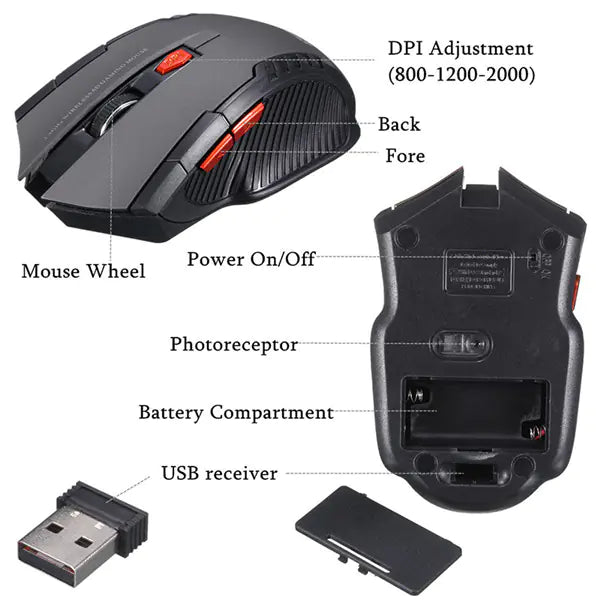 Wireless Gaming Mouse - High-Precision Optical Sensor