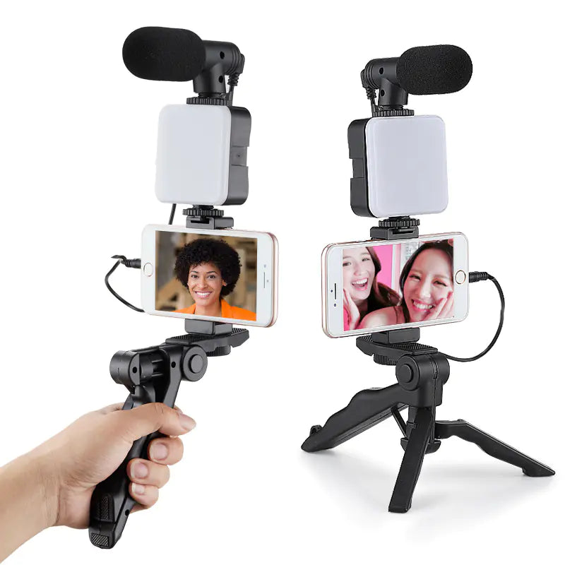 Desktop Ring Light with Microphone - LED Beauty Light for Streaming