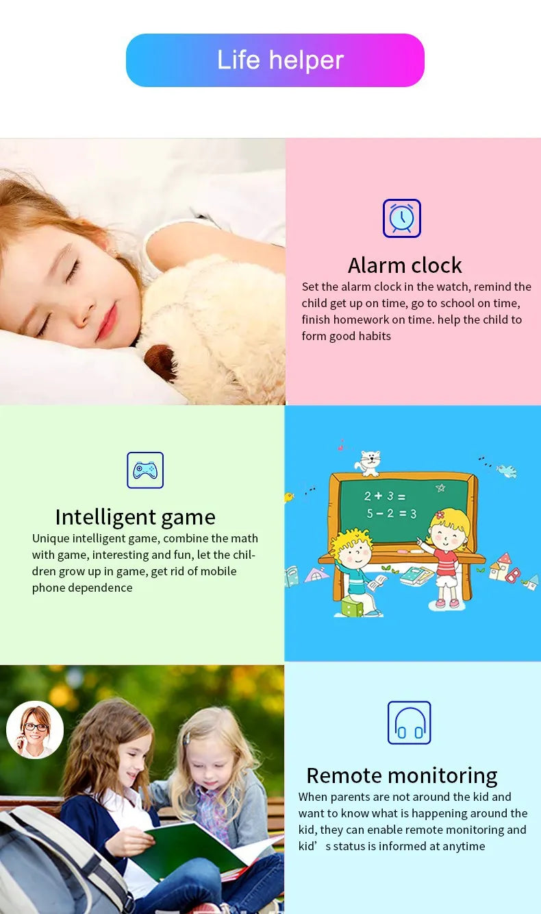 Kids Smart Watch with GPS Tracker - Waterproof Safety Watch for Children