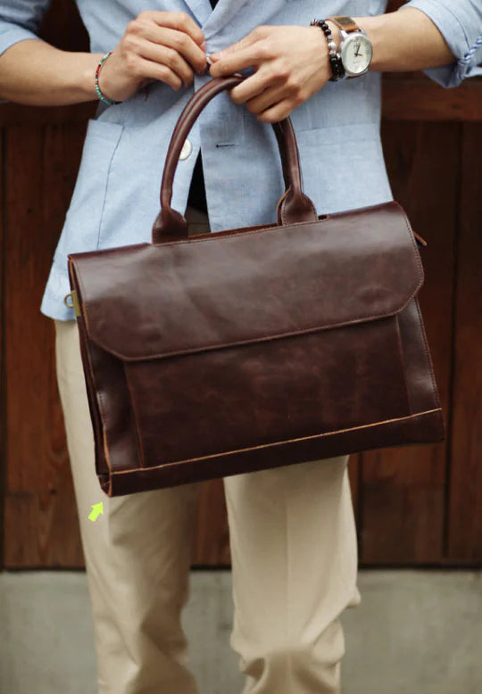 Crossbody Laptop Briefcase - Convertible Shoulder Bag