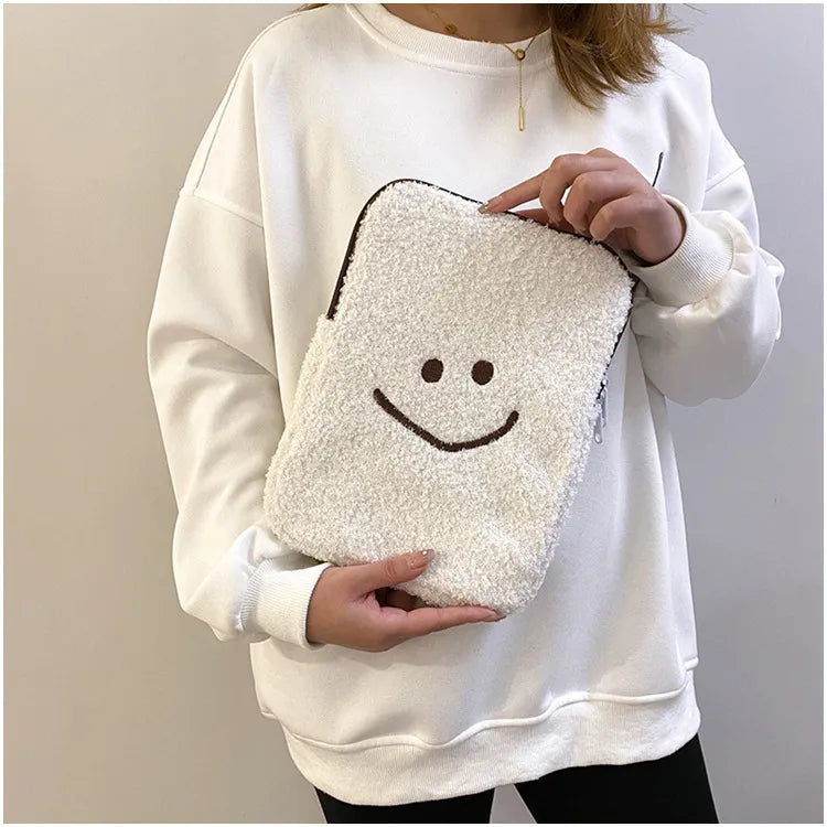 Plush Tablet Sleeve - Soft Protective Case for iPad & Laptops