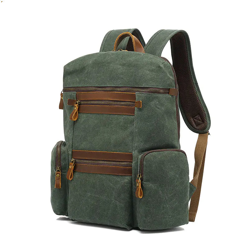 Waxed Canvas Laptop Bag - Waterproof Travel Briefcase