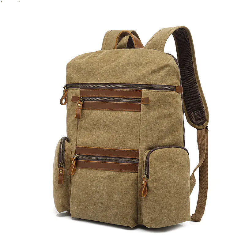 Waxed Canvas Laptop Bag - Waterproof Travel Briefcase