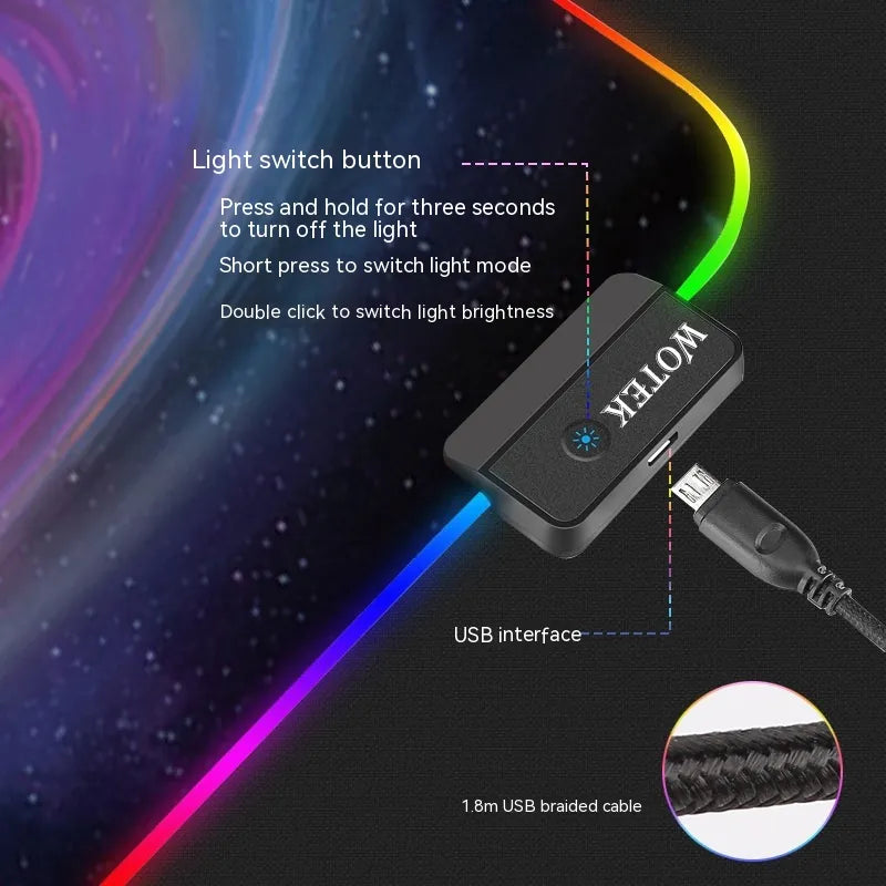 RGB Gaming Mouse Pad - XXL Extended with LED Lighting