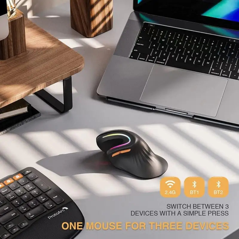 Rechargeable Vertical Mouse - Ergonomic Wireless Design