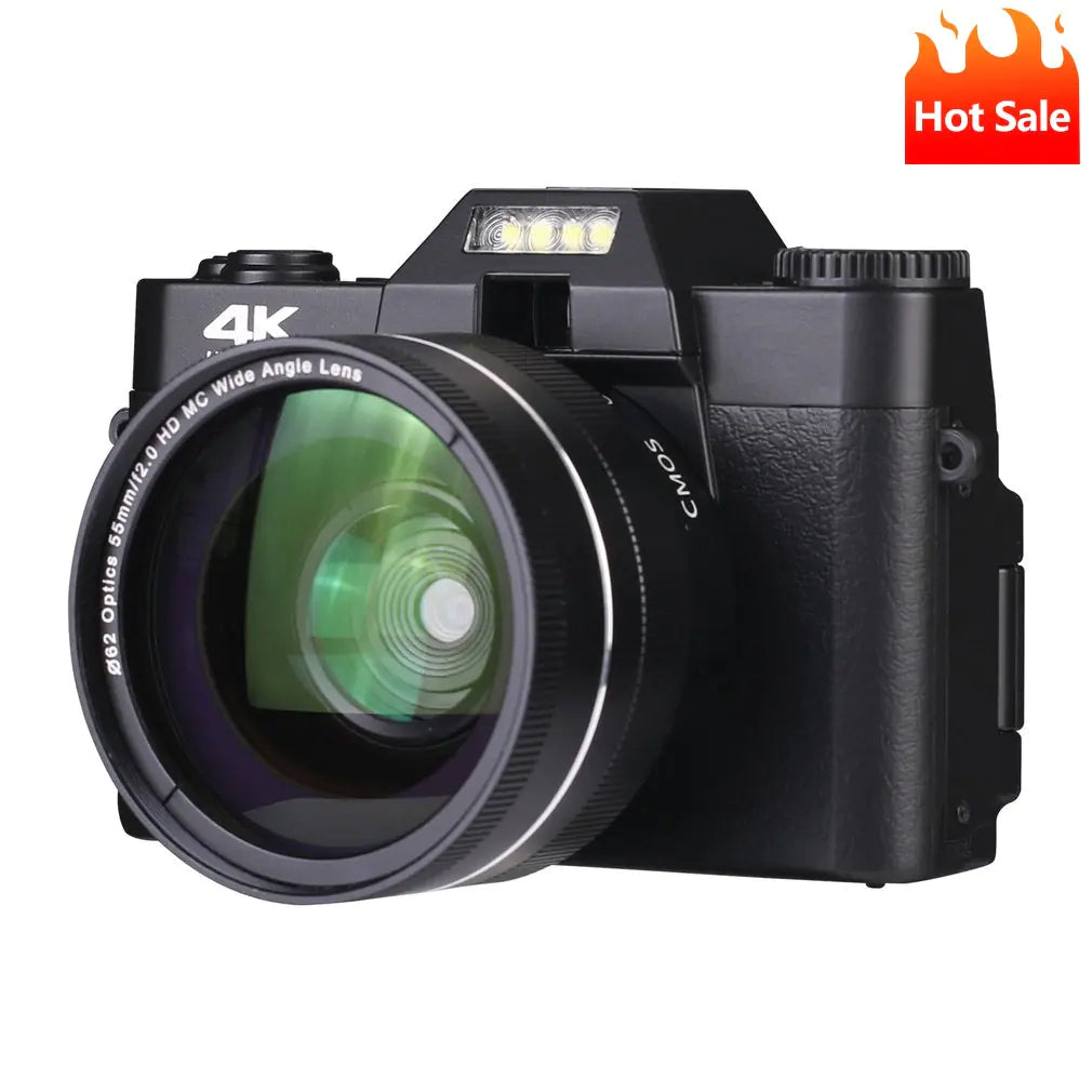 4K Digital Camera - Semi-SLR with 16x Wide-Angle Lens