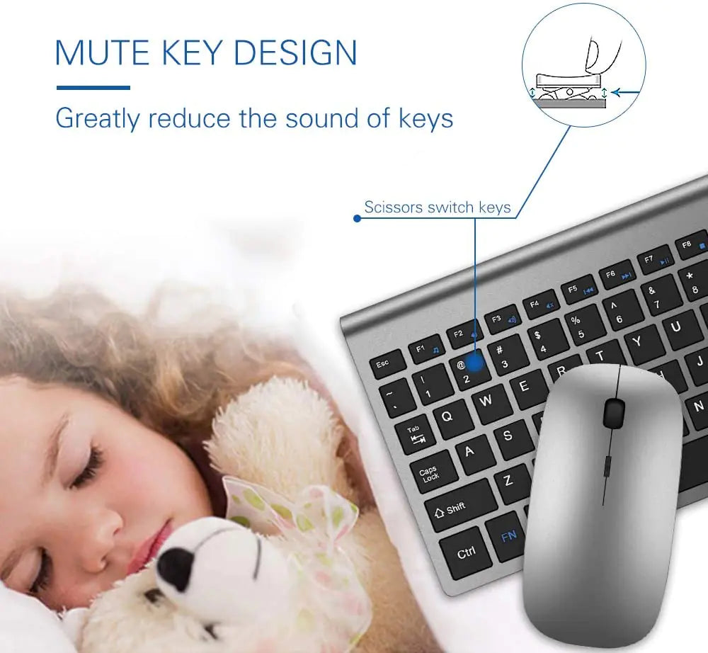Wireless Ergonomic Keyboard and Mouse Set - Comfort Combo