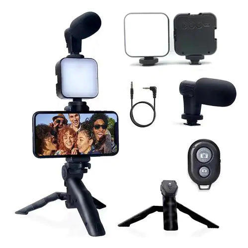 Desktop Ring Light with Microphone - LED Beauty Light for Streaming