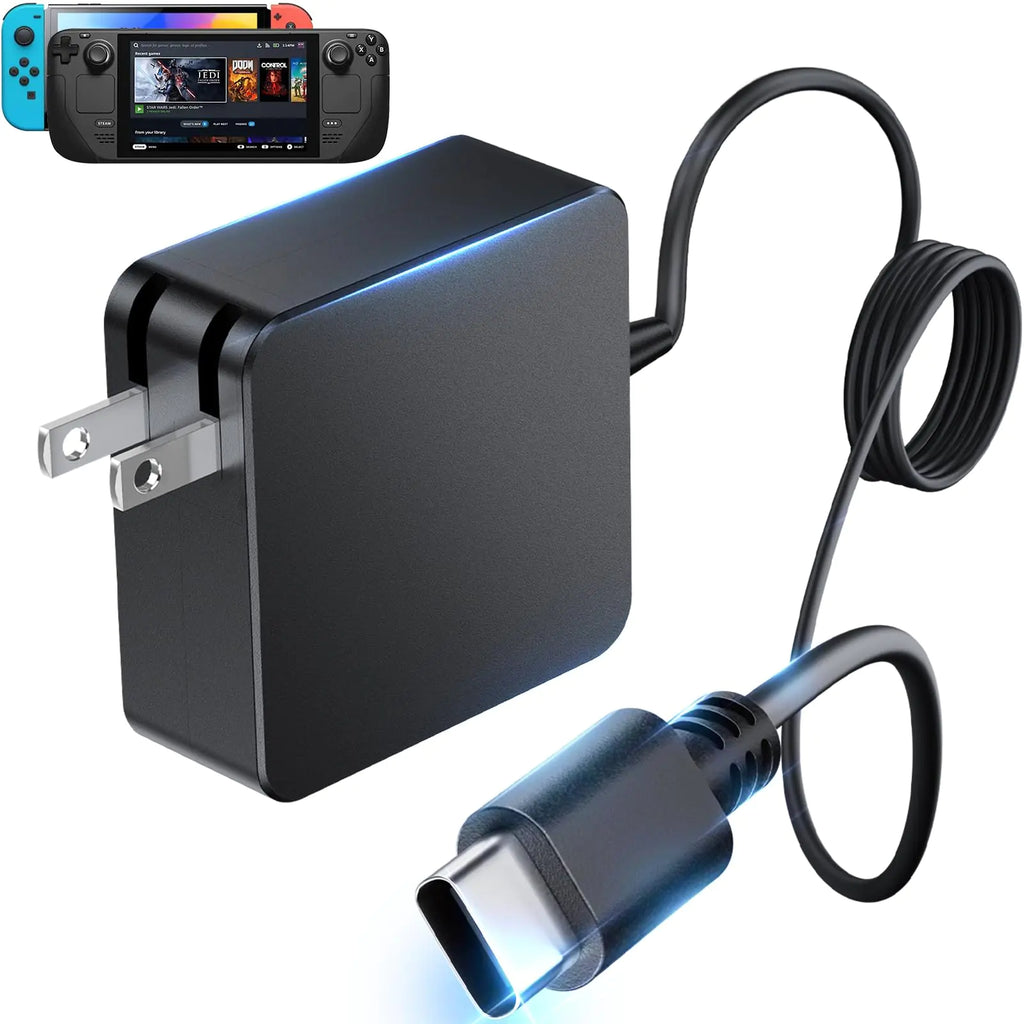 45 Watt Charger for Steam Deck for Nintendo Switch Lite/OLED/Charging Station/Dock Sat Switch/XBX/PS5 Controller Stream Deck AC Adapter USB C Fast Charger with 5.7FT Cable