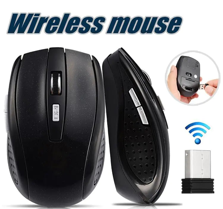 Wireless Optical Mouse - 2.4GHz USB with Auto Sleep Mode