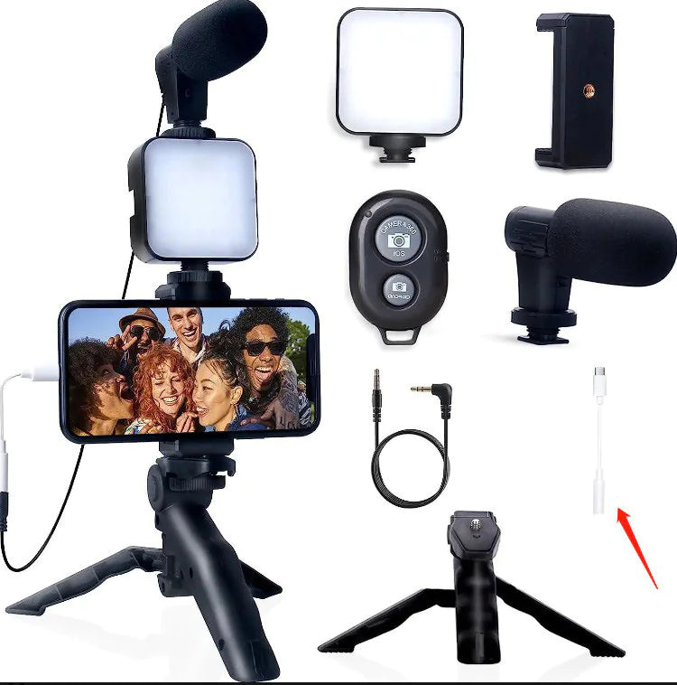 Desktop Ring Light with Microphone - LED Beauty Light for Streaming