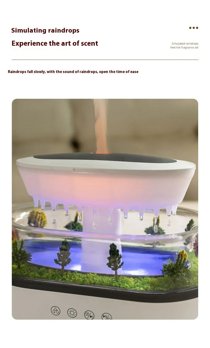 Micro Landscape Aroma Diffuser - Miniature Zen Garden with Ultrasonic Mist
